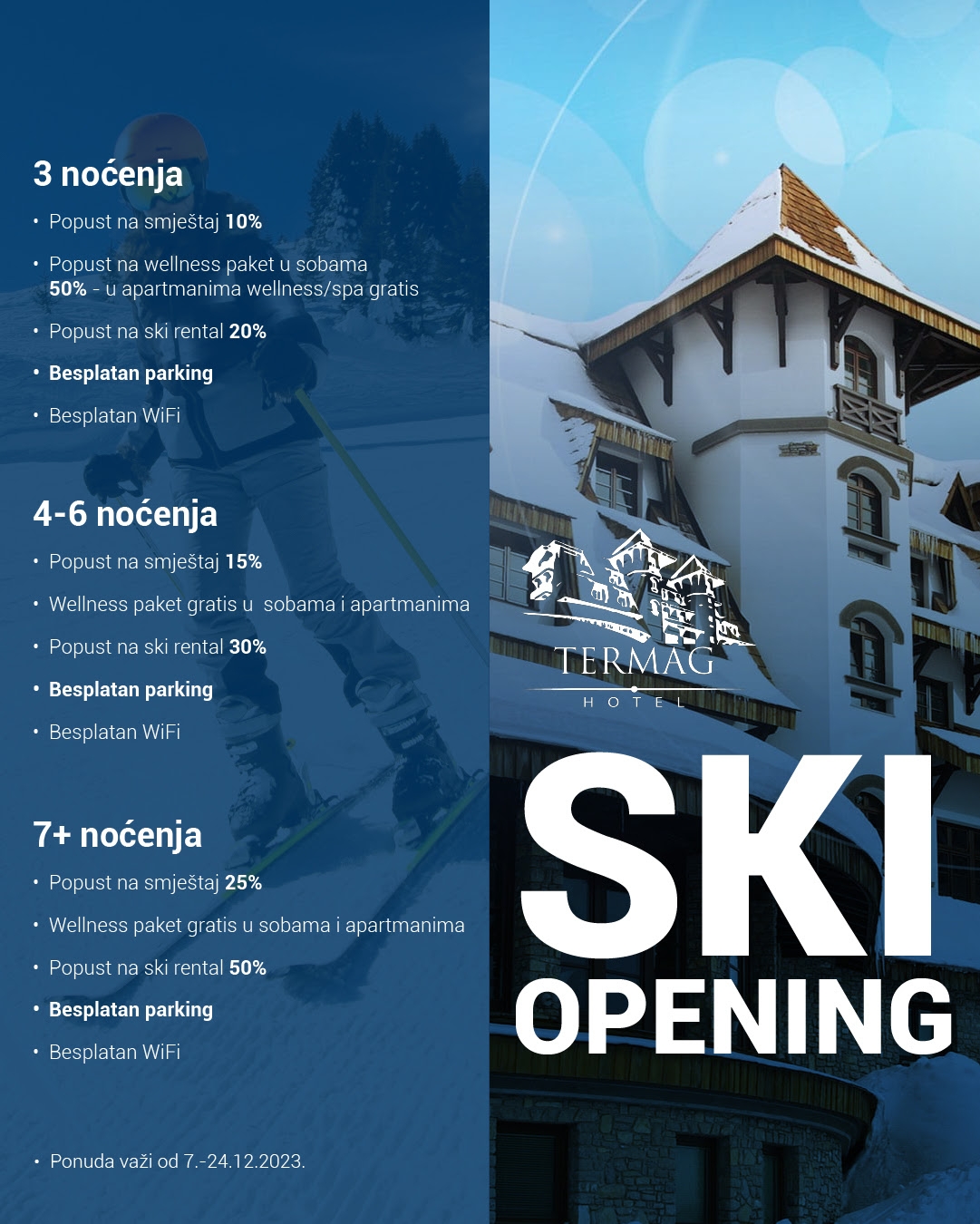 Hotel Termag Jahorina Ski Opening Promo paketi Decembar 2023
